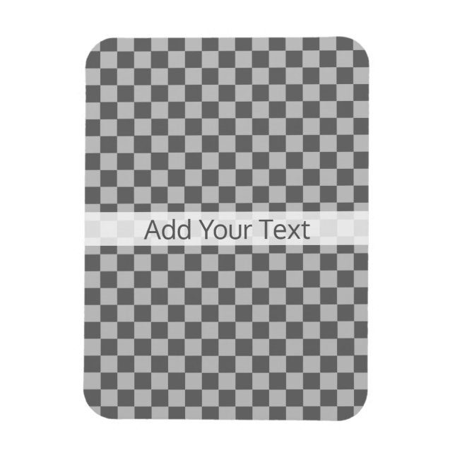 Ímã Checkerboard de combinação de cinzas por Shirley T (Vertical)