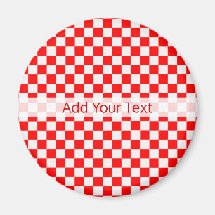 Imã Checkerboard vermelho e branco clássico por STayl