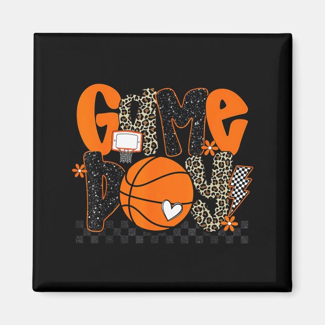 Imã Checkered Game Day Basketball Srts Lover Men Women (Frente)