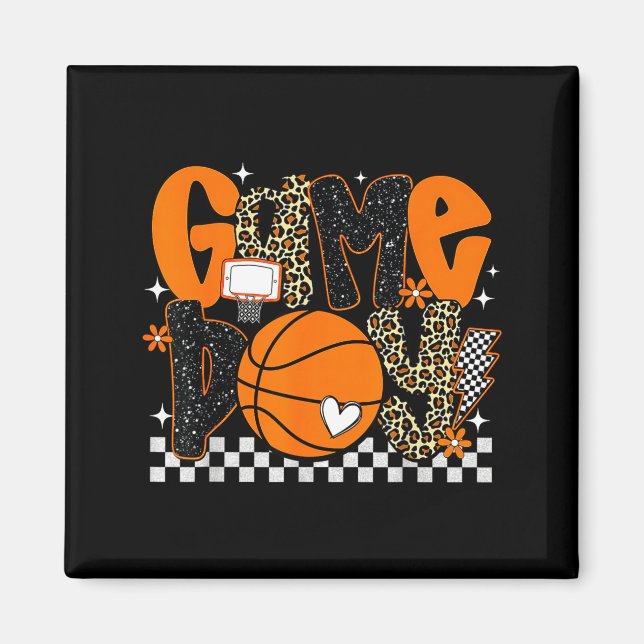 Imã Checkered Game Day Basketball Srts Lover Men Women (Frente)