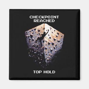 Imã Checkpoint Atingido – Pixel Art de Escalada Top Ho