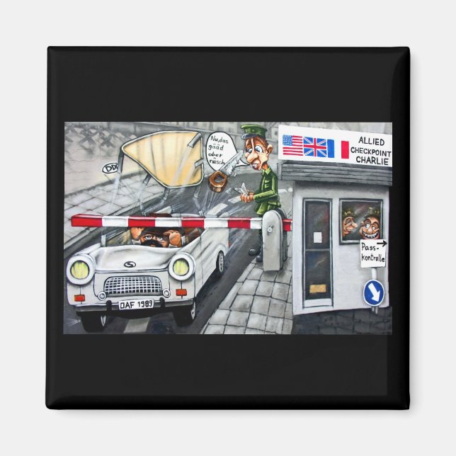Imã Checkpoint Charlie, Berlim, Cartoon (Frente)