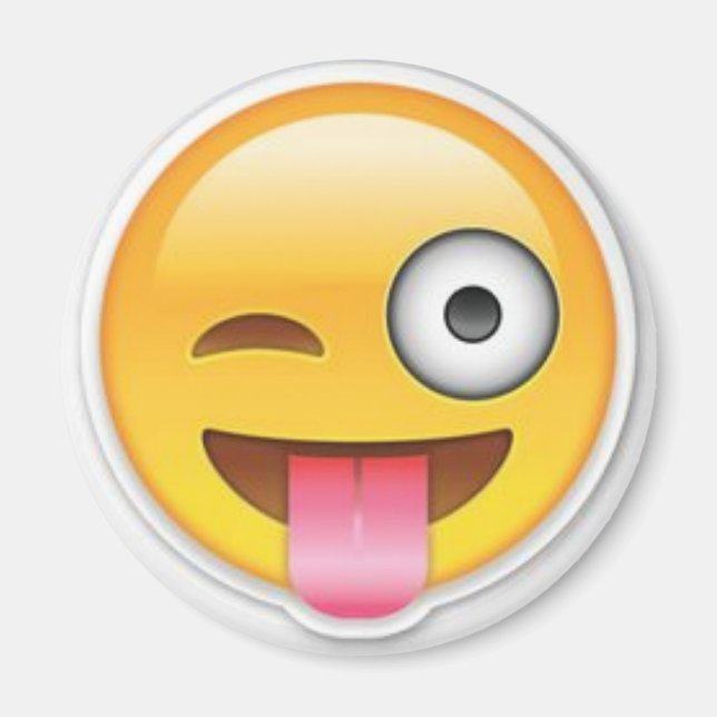 Imã Cheeky emoji piscar os olhos (Frente)
