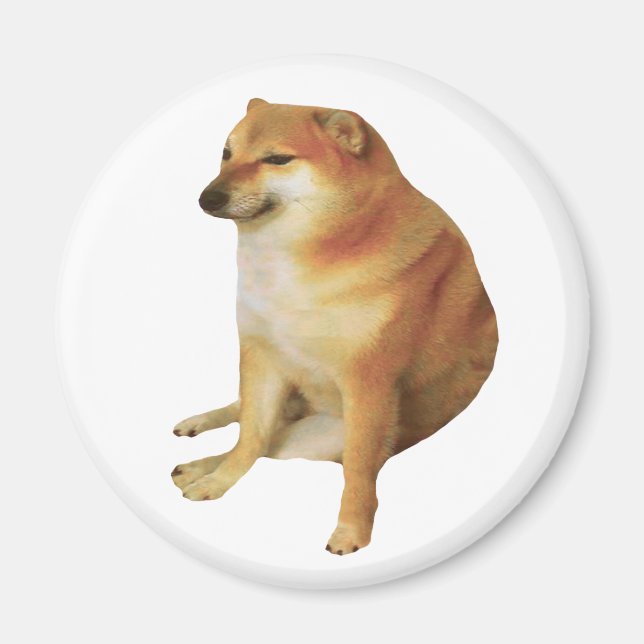 Imã Cheems Meme Magnet (Frente)