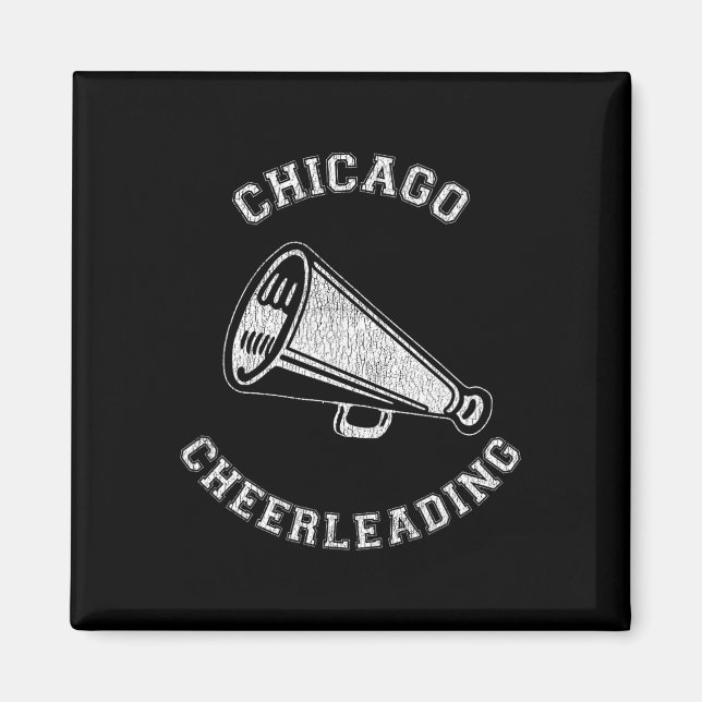 Imã Cheerleader de Chicago Angustiado Retro dos Anos 9 (Frente)