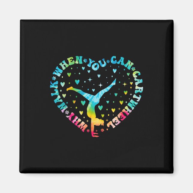 Imã Cheerleader de ginástica de roda cardíaca Tie dye  (Frente)