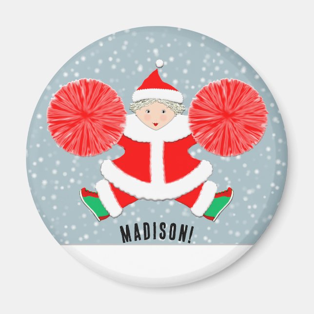 Imã Cheerleading Christmas Stocking Stuffer (Frente)