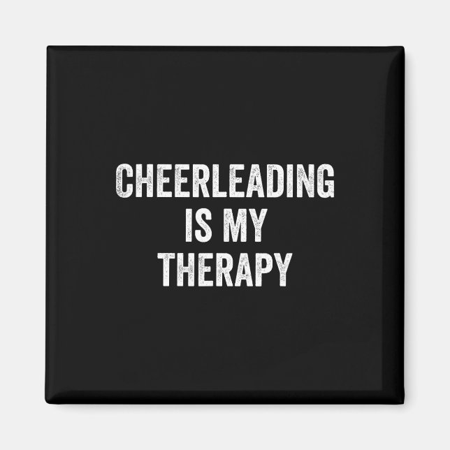 Imã Cheerleading É Minha Terapia Frase Engraçada Cheer (Frente)
