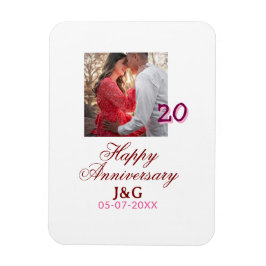 Ímã Cheers to 20 Years happy anniversary add photo dat
