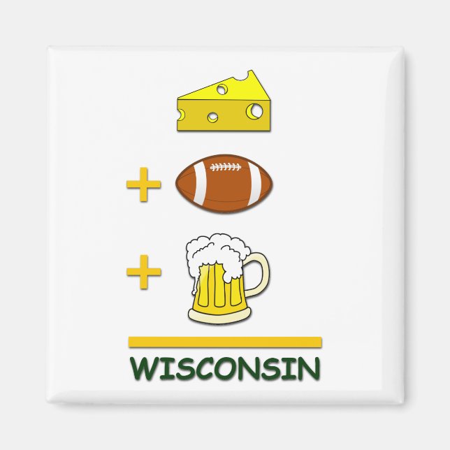 Imã Cheese Football Beer Wisconsin (Frente)