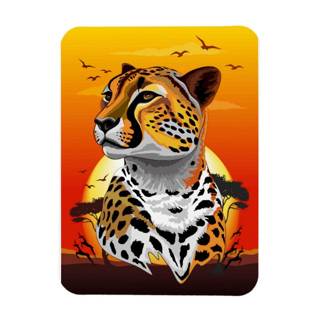Ímã Cheetah African Feline Wild Animal (Vertical)