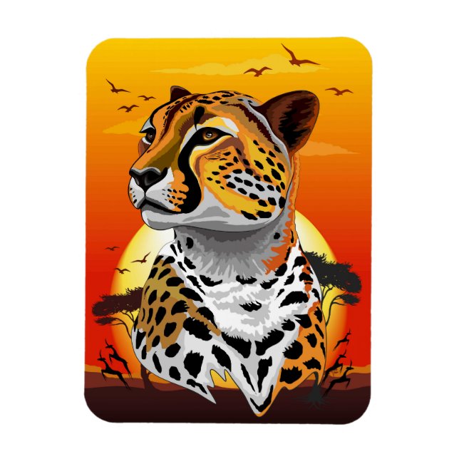 Ímã Cheetah African Feline Wild Animal (Vertical)