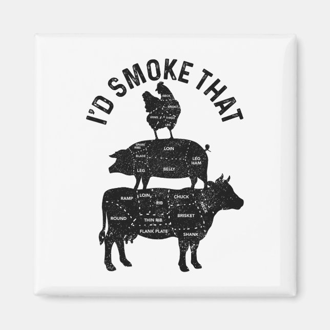 Imã Chef Butcher Churrasco Eu Fumaria Aquele Carne De  (Frente)
