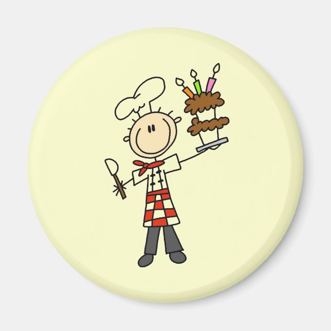 Imã Chef Com Bolo De Aniversário (Frente)