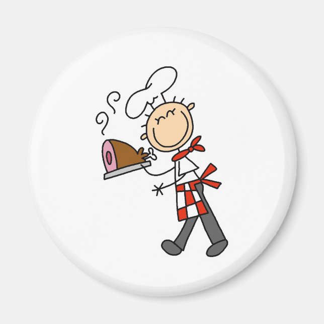 Imã Chef com Ímãs de Presunto Assado (Frente)