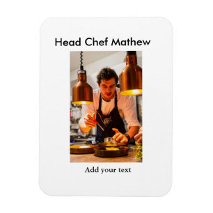 Ímã Chef cozinheiro adiciona nome SMS homens padaria d