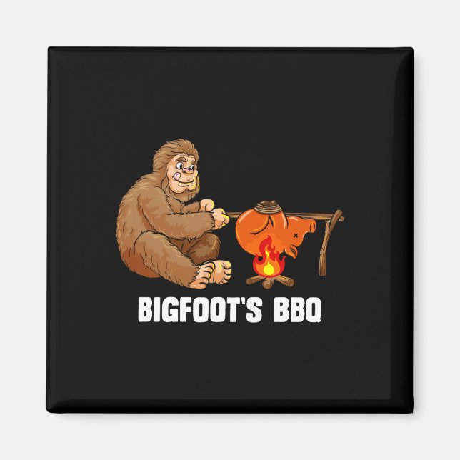 Imã Chef de churrasco bigfoot sasquatch masculino (Frente)