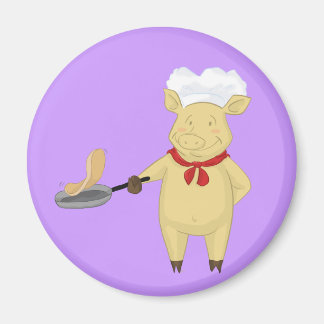 Imã Chef de Porcos Invertendo Pancake