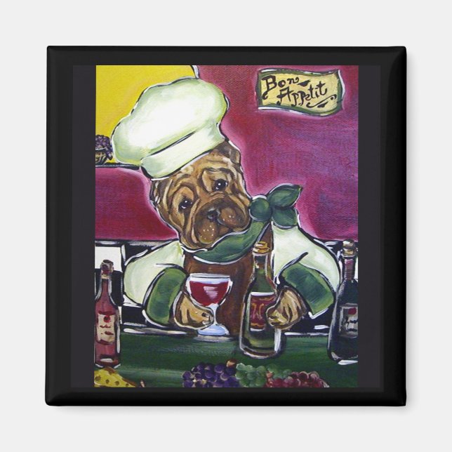 Imã Chef de Vinho Shar-Pei (Frente)