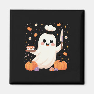 Imã Chef Fantasma Com Dia de as Bruxas engraçado Sushi
