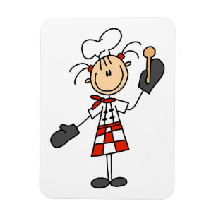 Ímã Chef Feminina Com Luvas e Colher de Pau
