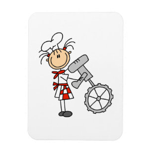 Ímã Chef Feminina Usando Batedeira