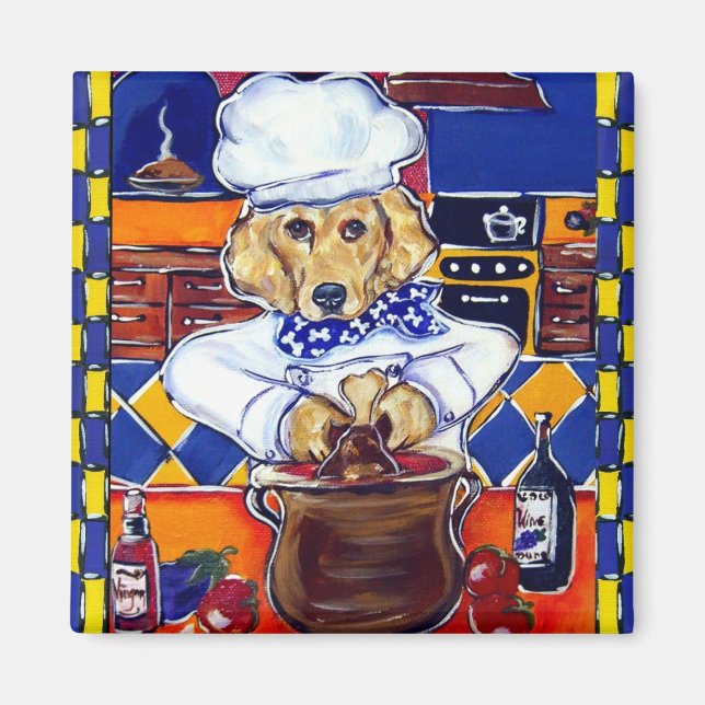 Imã Chef Golden Retriever (Frente)
