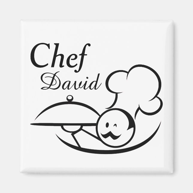 Imã Chef Ilustrado Personalizado (Frente)
