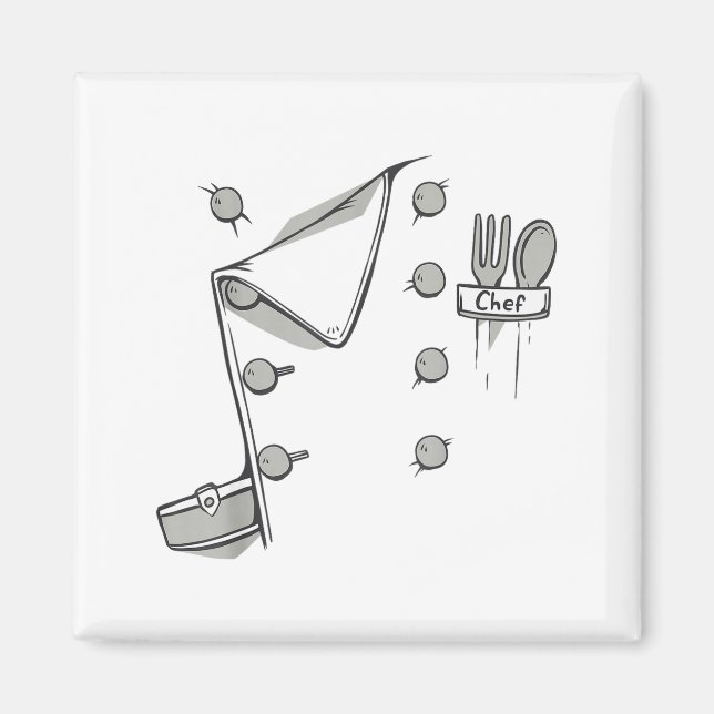 Imã Chef Jacket Chef Costume Cook Cooking Funny Chef G (Frente)