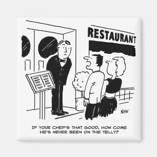 Imã Chef no Restaurante não está no Cartoon de Telev