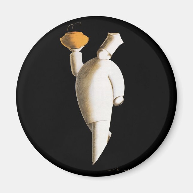 Imã Chef Restaurante Art Deco, Vintage Business (Frente)