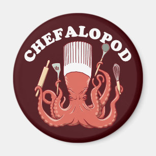 Imã Chefalopod   Octopus Chef Funny Pun
