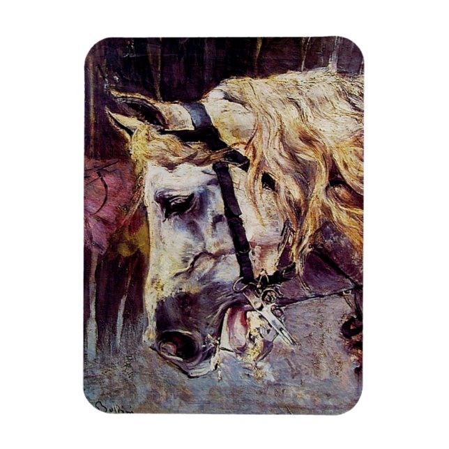Ímã Chefe de Cavalo Branco (por Giovanni Boldini) (Vertical)