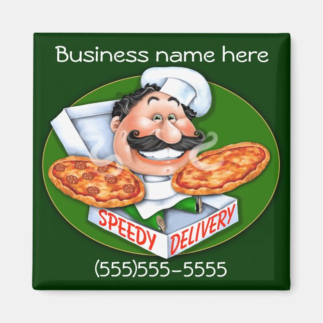 Imã chefe de pizzaria de entrega rápida (Frente)