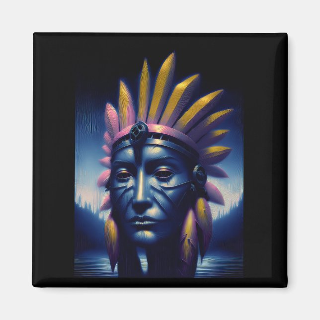 Imã Chefe Mayan Com Colinas Em Segundo Plano (Frente)