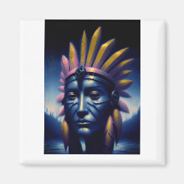 Imã Chefe Mayan Com Colinas Em Segundo Plano