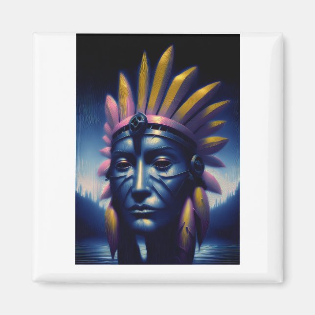 Imã Chefe Mayan Com Colinas Em Segundo Plano (Frente)