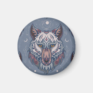 Imã Chefes de lobo com decoração de vassoura 