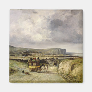 Imã Chegada de um Stagecoach em Treport, 1878
