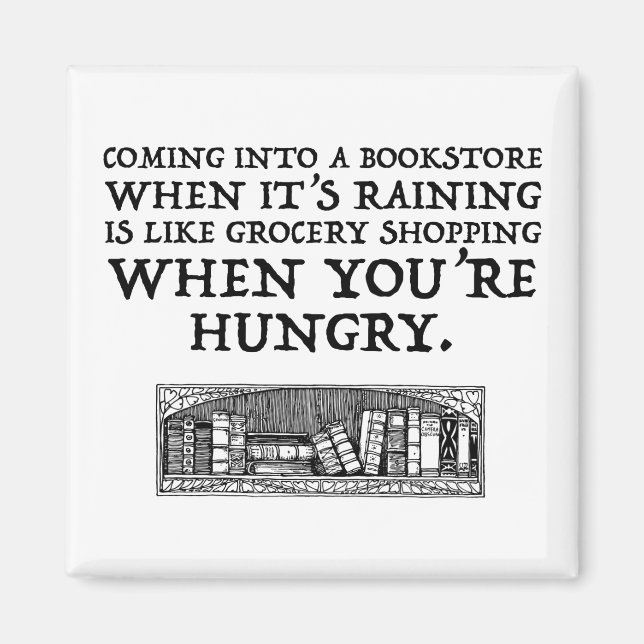 Imã Chegando em uma livraria quando está chovendo (Frente)