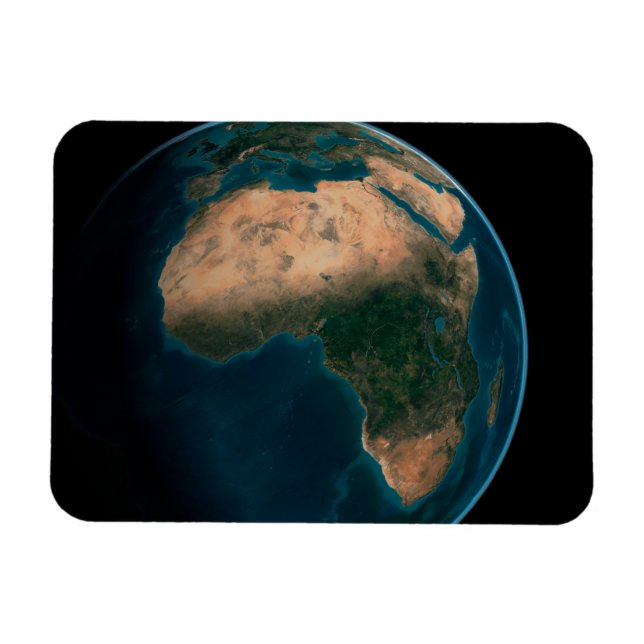 Ímã Cheio Terra Do Espaço Acima Do Continente Africano (Horizontal)