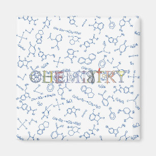 Imã Chemistry diagram pattern and typography magnet