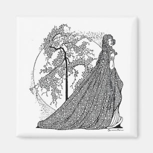 Imã Cherie Amour Vintage Fantasy Art Square Magnet