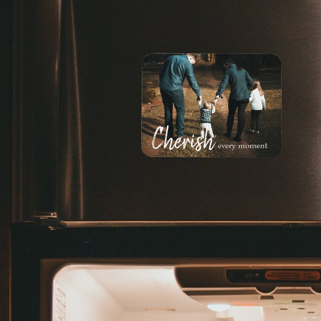 Ímã Cherish A Cada Momento Cita Foto Da Família (Criador carregado)