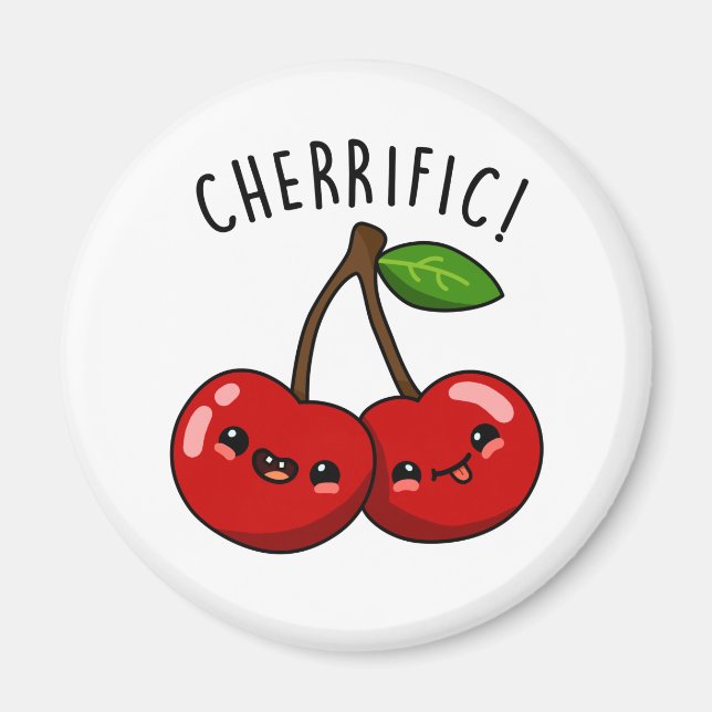 Imã Cherrific Funny Red Cherry Pun (Frente)