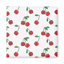 Cherry Berries Red Pattern Modern Retro Diversão