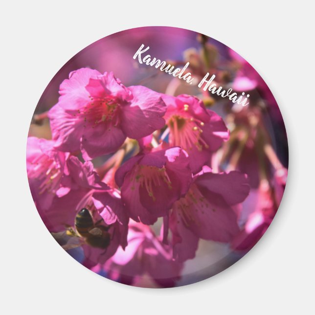 Imã Cherry Blossom e uma abelha (Frente)