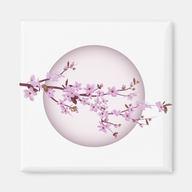 Imã Cherry Blossom Tree Japonês Sakura (Frente)