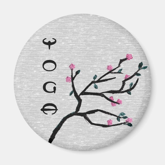 Imã Cherry Blossom - Yoga Magnets (Frente)