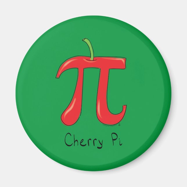 Imã Cherry Pi Cute Math Pi Day Magnet (Frente)